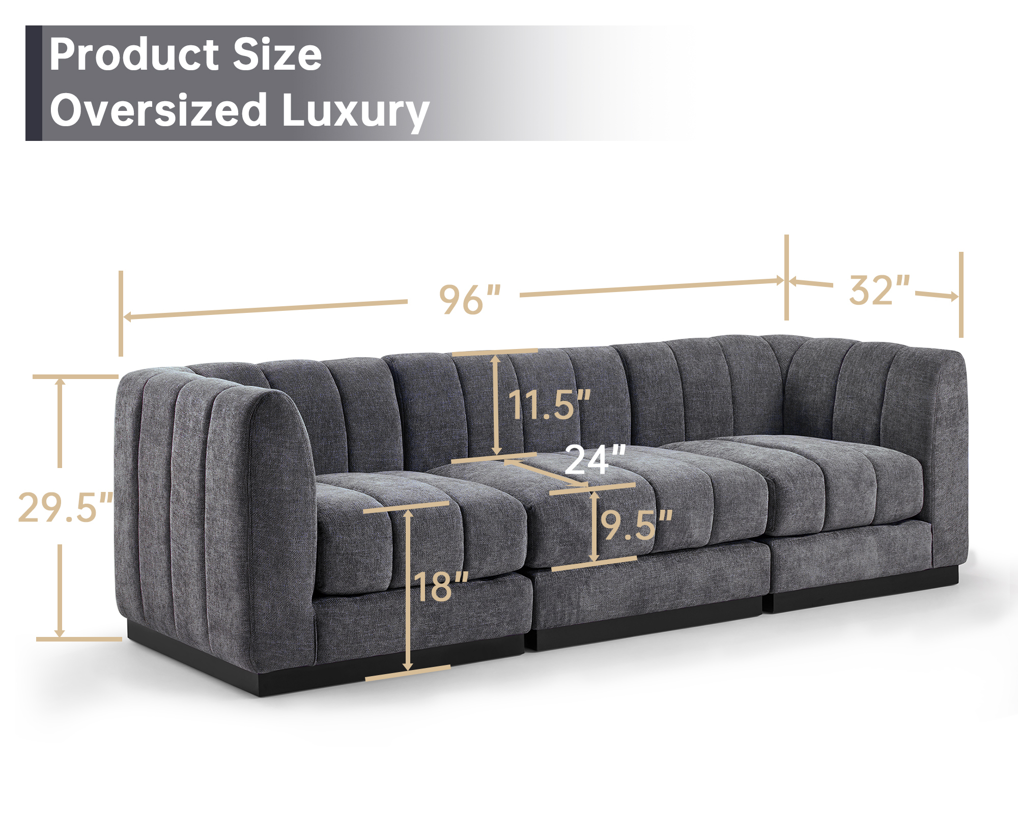 Convertible 3-seater sofa Modular combination sofa with recliner