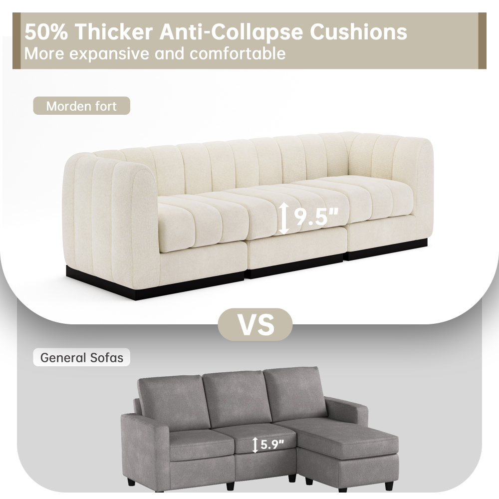 Convertible U-Shape Modular Sectional Couch with Chaise