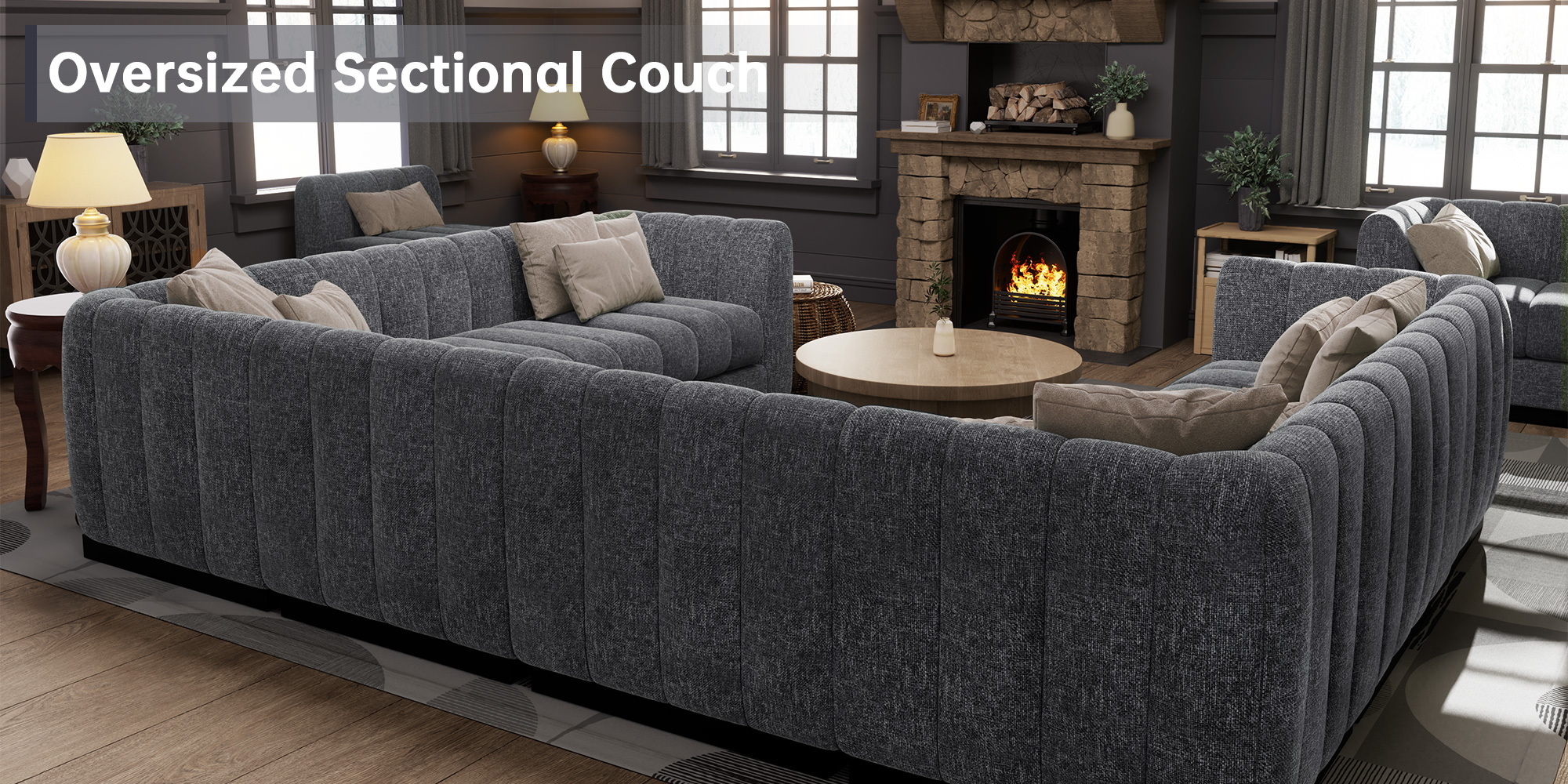 Convertible U-Shape Modular Sectional Couch with Chaise