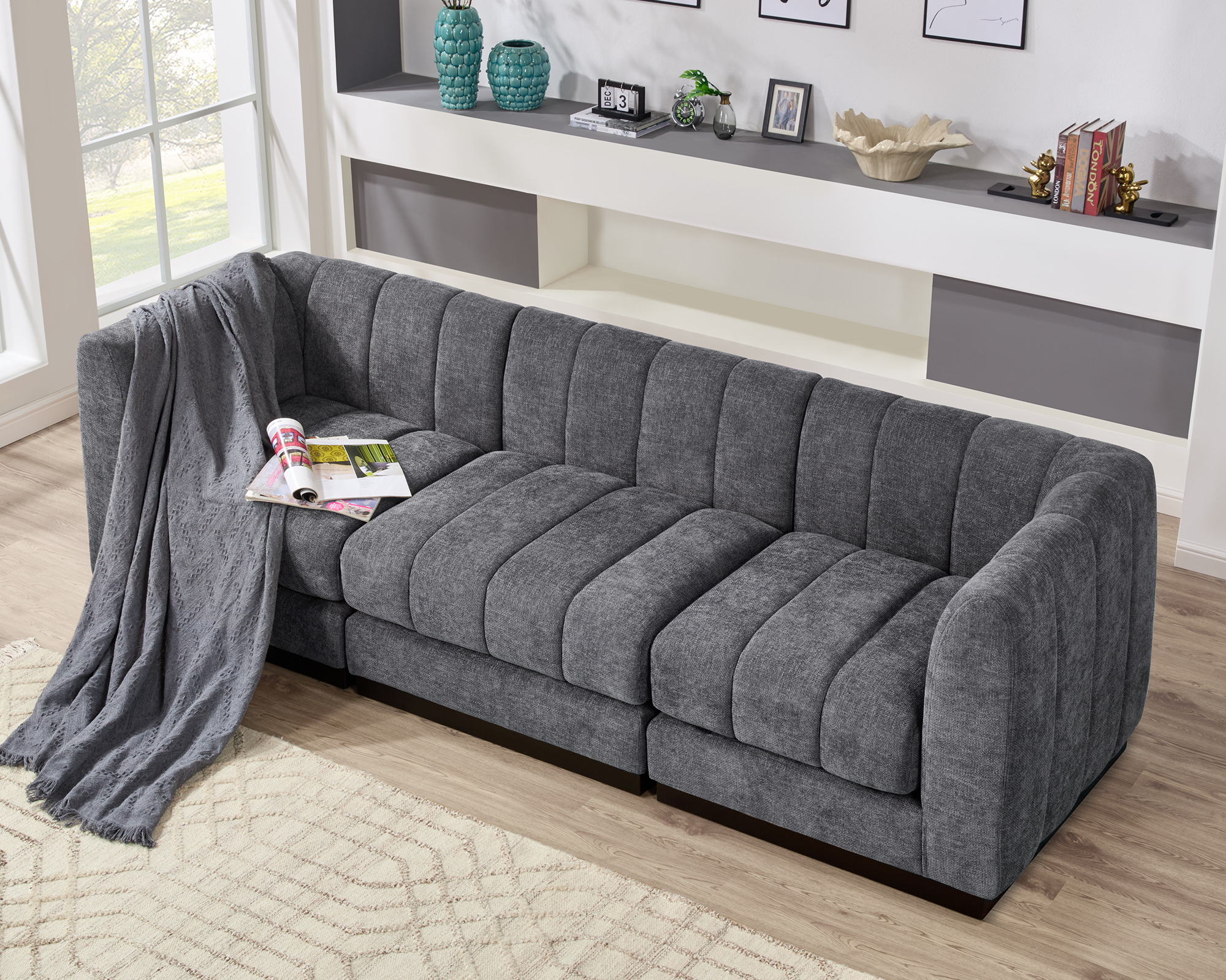 Convertible 3-seater sofa Modular combination sofa with recliner