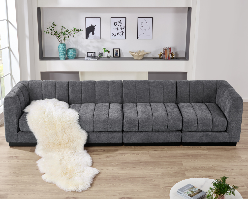 Convertible L-Shape Modular Sectional Couch with Chaise