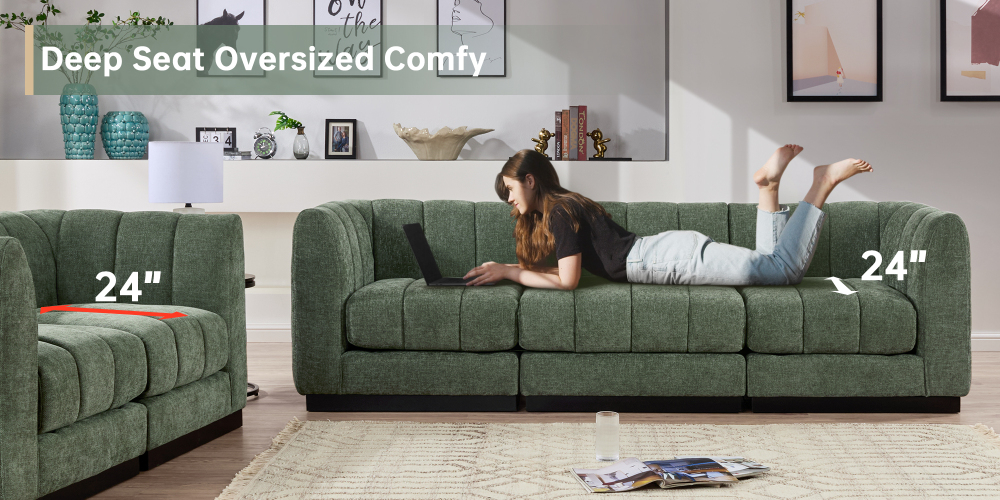 Convertible 3-seater sofa Modular combination sofa with recliner