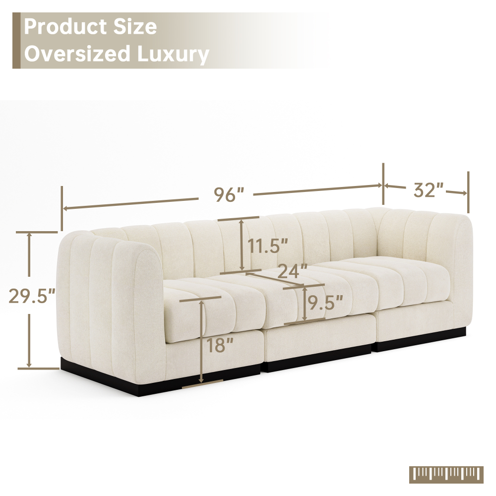 Convertible 3-seater sofa Modular combination sofa with recliner