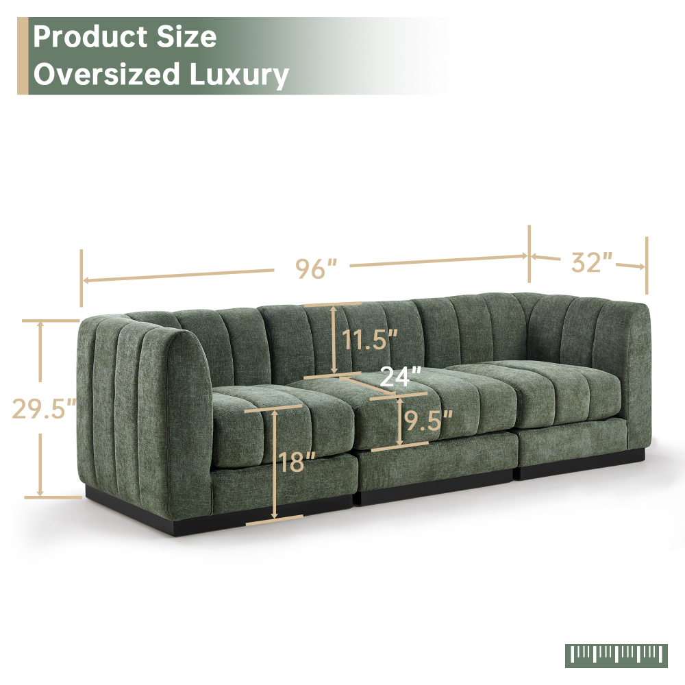 Convertible 3-seater sofa Modular combination sofa with recliner