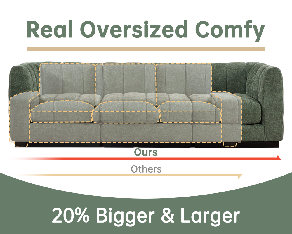 Convertible U-Shape Modular Sectional Couch with Chaise