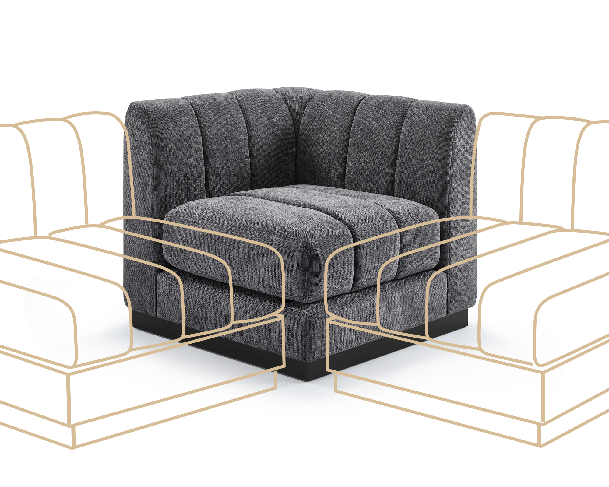 1 Piece Chenille Fabric DIY Modular Sofa Seat