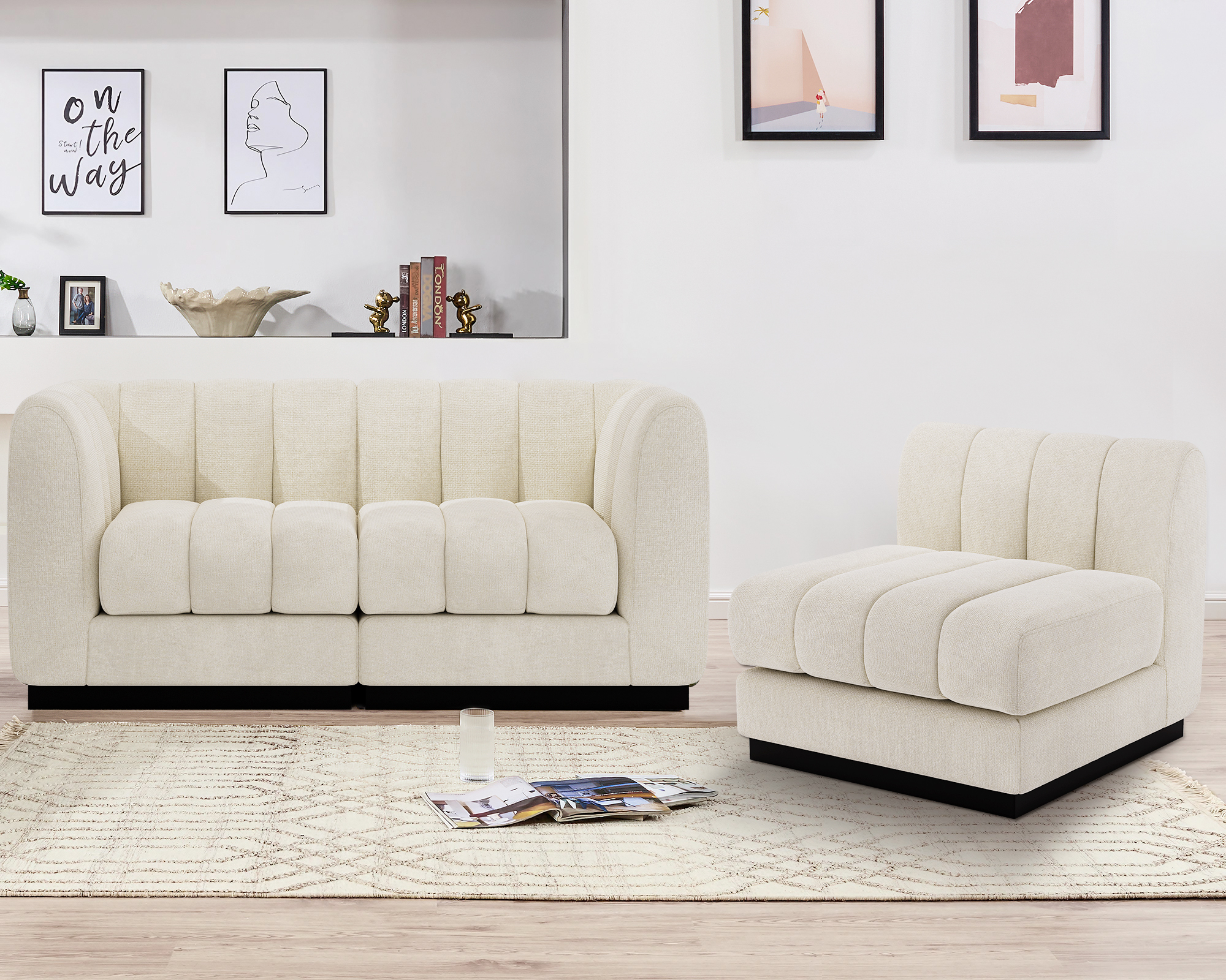 1 Piece Chenille Fabric DIY Corner Modular Sofa Seat