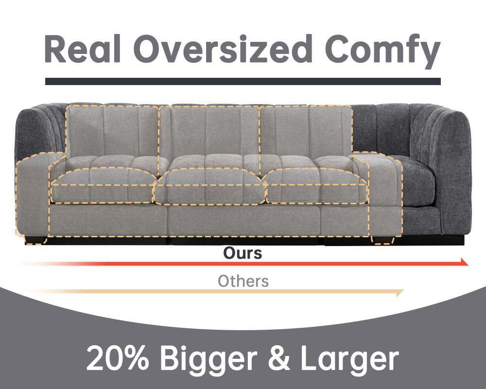 Convertible U-Shape Modular Sectional Couch with Chaise