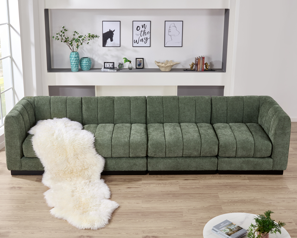 Convertible L-Shape Modular Sectional Couch with Chaise