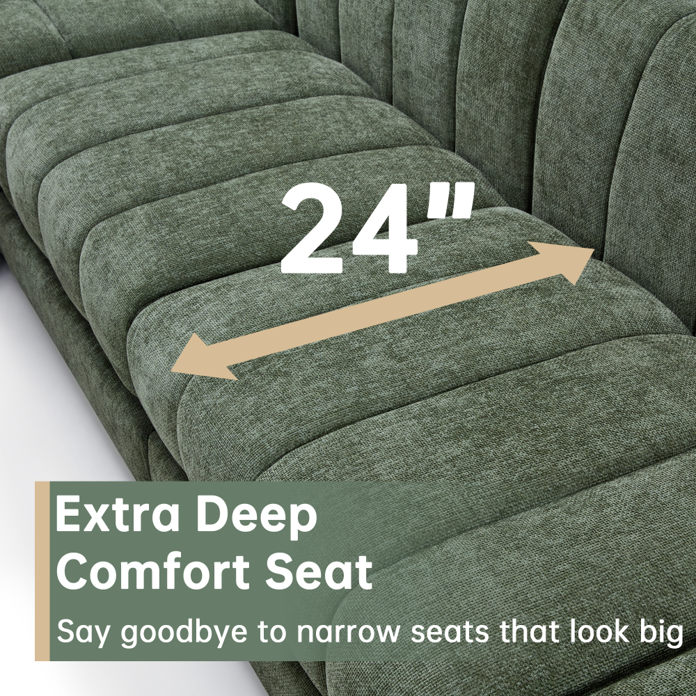 Convertible U-Shape Modular Sectional Couch with Chaise