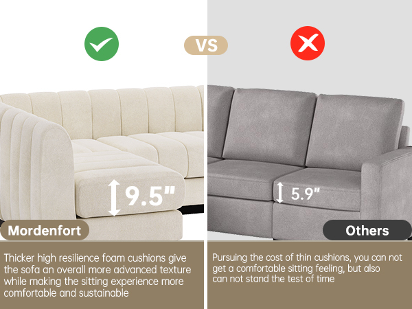 Convertible U-Shape Modular Sectional Couch with Chaise