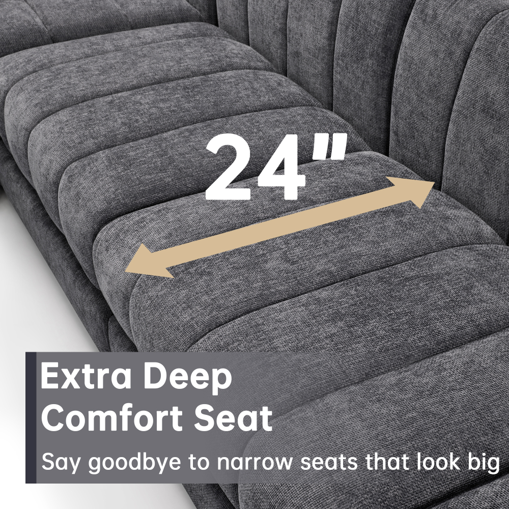 Convertible U-Shape Modular Sectional Couch with Chaise