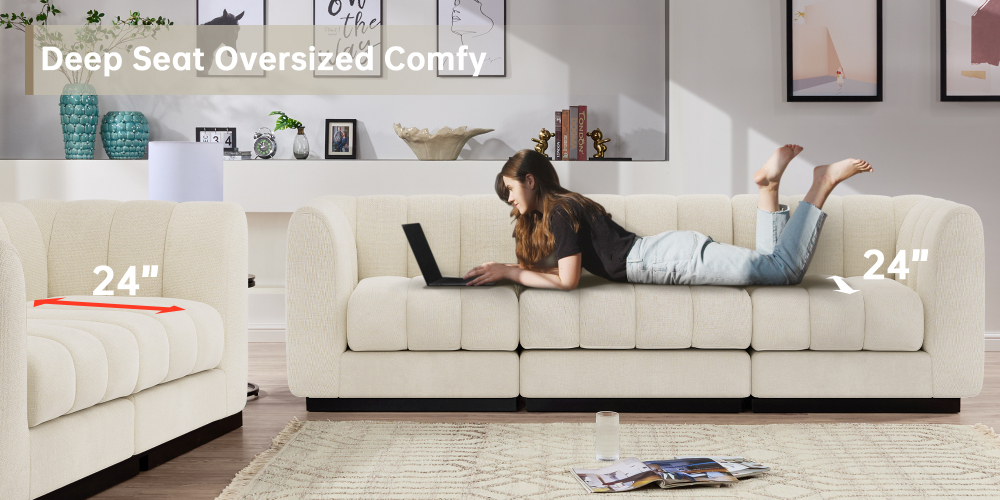 1 Piece Chenille Fabric DIY Corner Modular Sofa Seat
