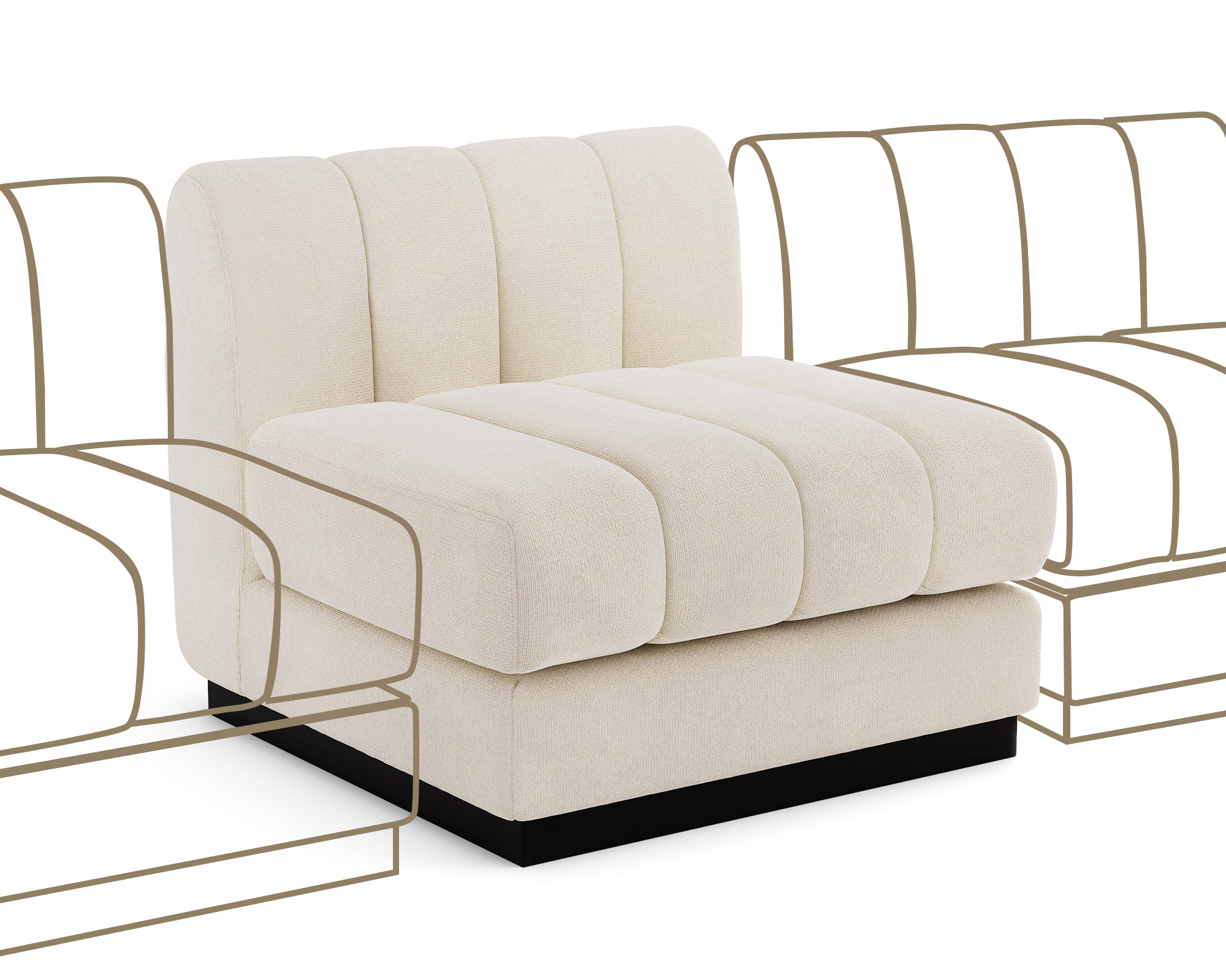 1 Piece Chenille Fabric DIY Modular Sofa Seat