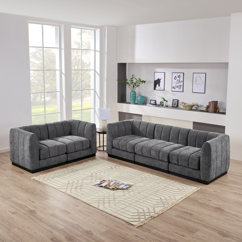 1 Piece Chenille Fabric DIY Corner Modular Sofa Seat