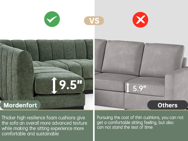 Convertible U-Shape Modular Sectional Couch with Chaise