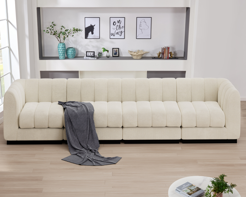 Convertible L-Shape Modular Sectional Couch with Chaise