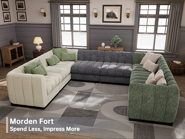1 Piece Chenille Fabric DIY Middle Modular Sofa Seat