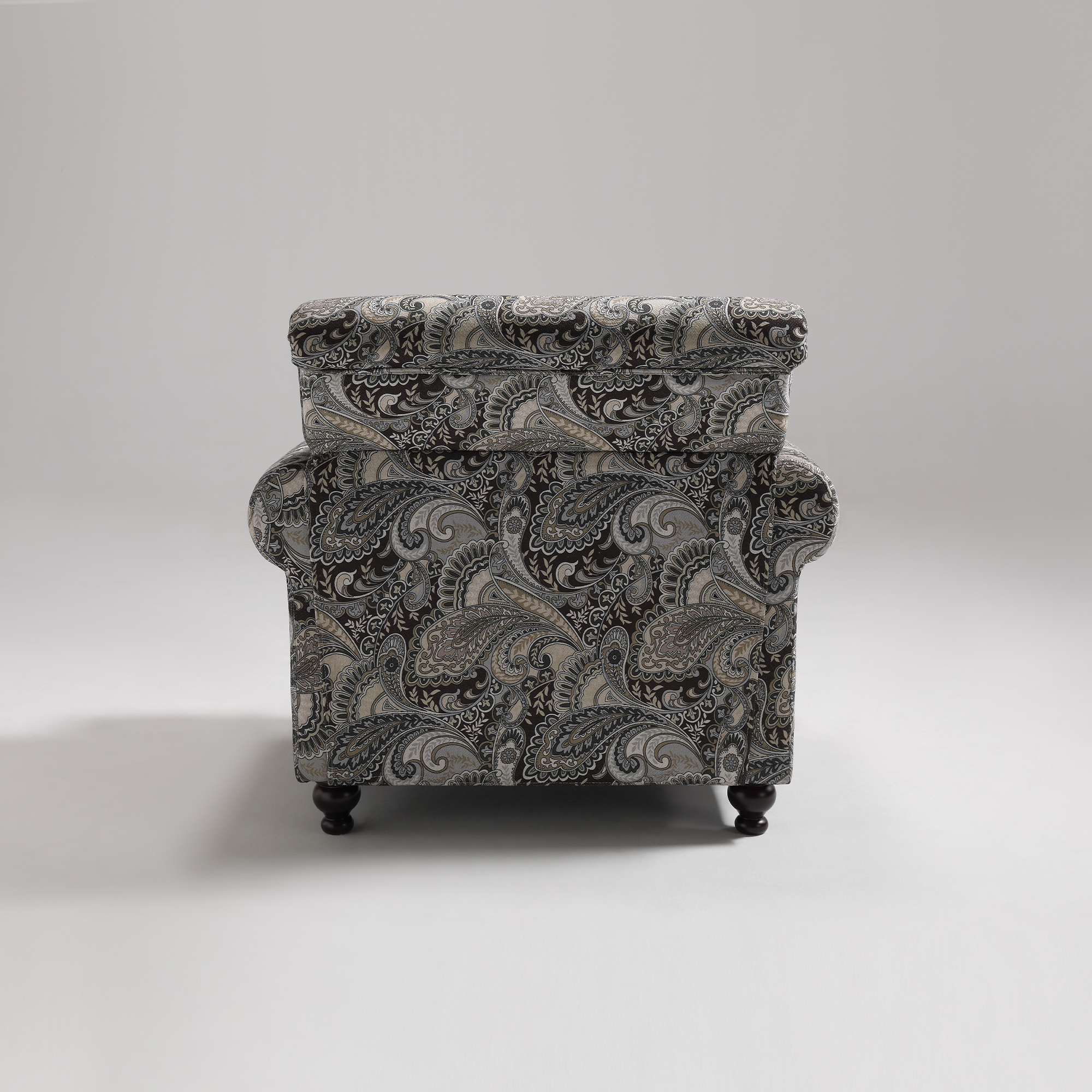 Classic Paisley Flora Chenille Accent Rolled Arm Chair with Thick Chusion for Living Room Club Chairs