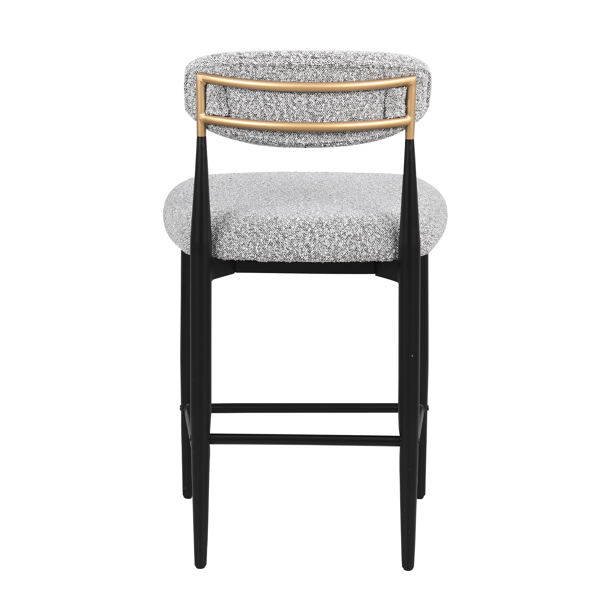 26 in. Gray Boucle Counter Height Bar Stool Set of 4, Dining Room Armless Chair Barstools for Kitchen Island