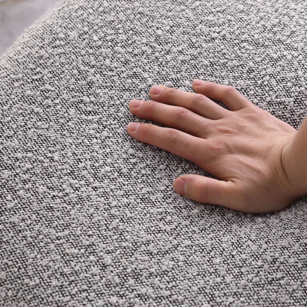 26 in. Gray Boucle Counter Height Bar Stool Set of 2, Dining Room Armless Chair Barstools for Kitchen Island