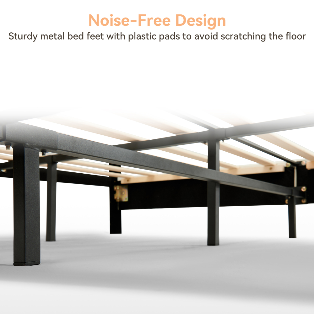 LED Floating Brown Wood Frame Full Size Platform Bed with Faux Leather Upholstered Headboard No Spring Box Need