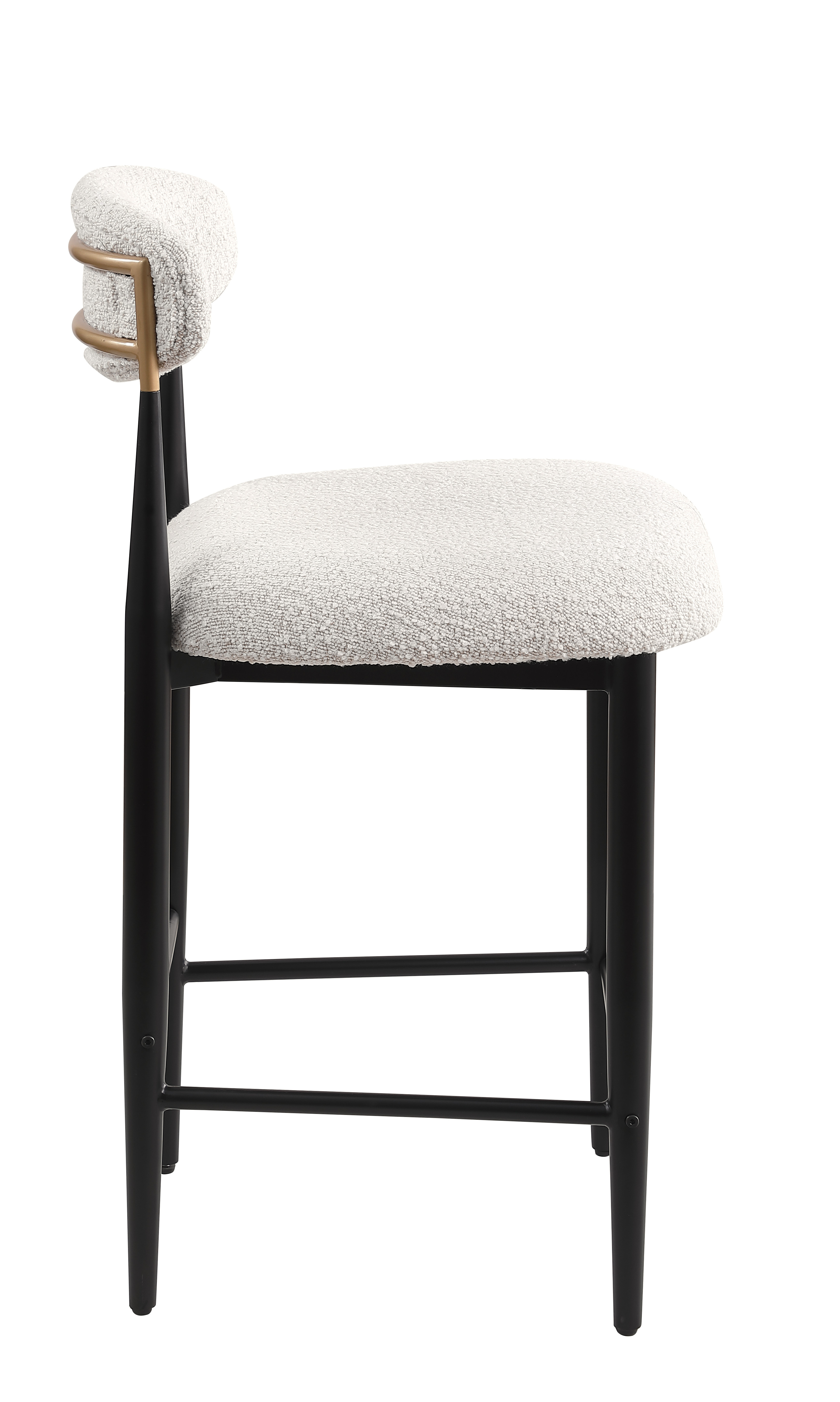 26 in. White Boucle Counter Height Bar Stool Set of 4, Dining Room Armless Chair Barstools for Kitchen Island