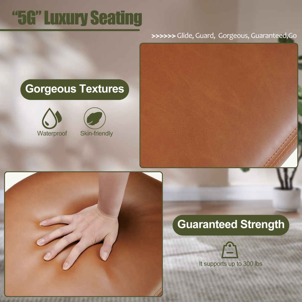 Modern PU Leather Dining Chair set of 2 - Ergonomic Barrel Design for Kitchen, Office & More