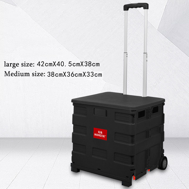 Everreal customized foldable supermarket trolley shopping box with wheels