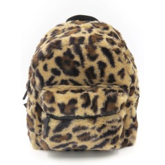 Leopard Print Mini Plush Backpack for Kids