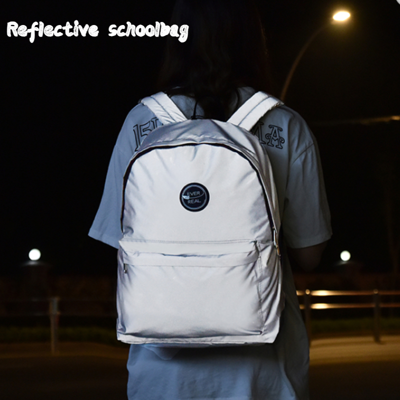 Black Reflective School Backpack Bookbag