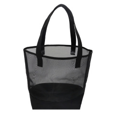Reusable Mesh Clear Transparent PVC Tote Bag Beach Shoulder Shopping Bag