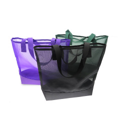 Reusable Mesh Clear Transparent PVC Tote Bag Beach Shoulder Shopping Bag