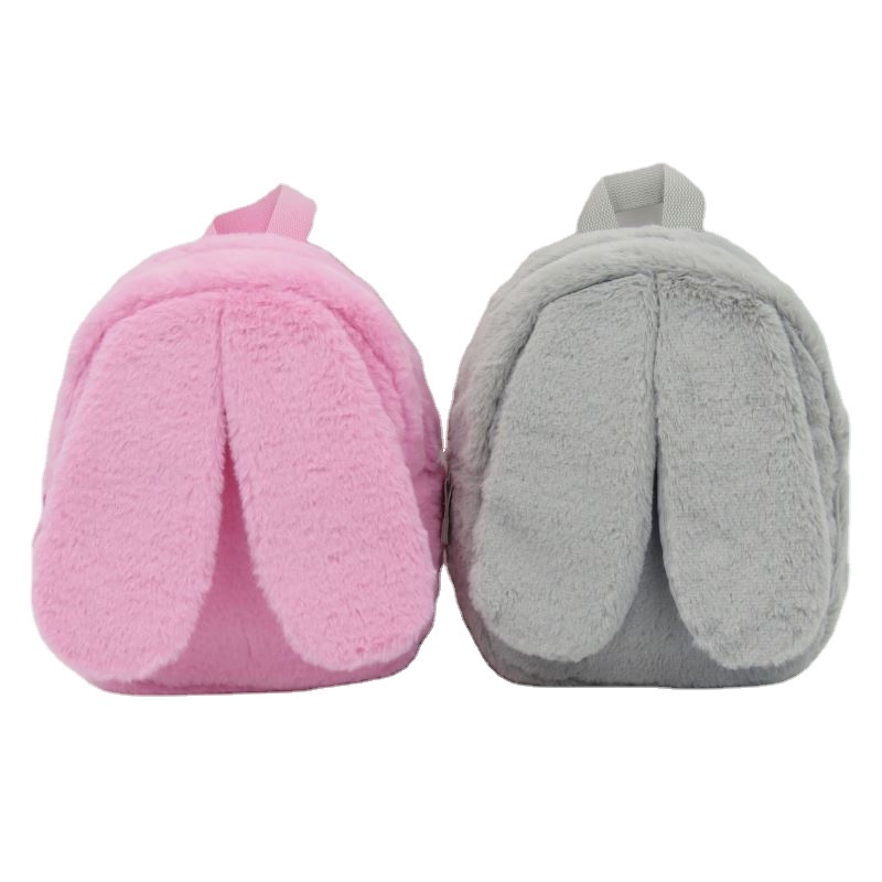 Super Cute Bunny Plush Fur Backpack Purse Bag