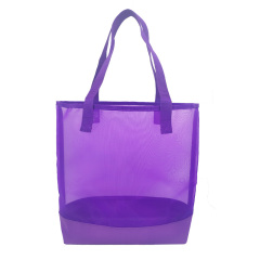 Reusable Mesh Clear Transparent PVC Tote Bag Beach Shoulder Shopping Bag
