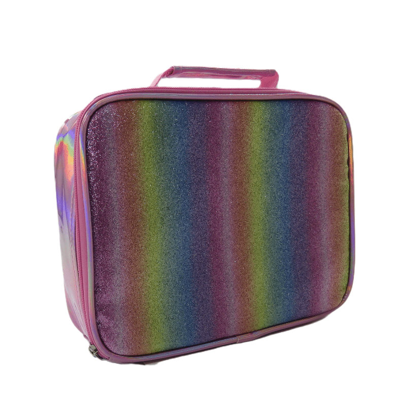 Holographic PU Cute Rainbow Insulated Cooler Bags