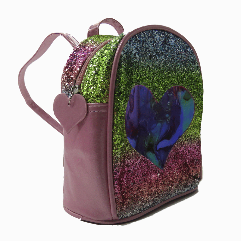 Mini Leather Sequin Kids Shoulder Wallet Backpack