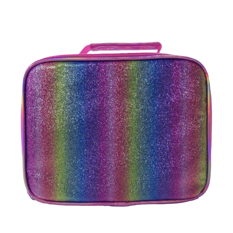 Holographic PU Cute Rainbow Insulated Cooler Bags