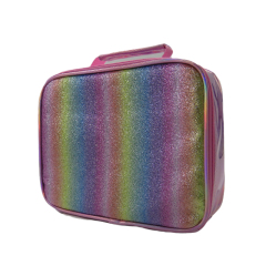 Holographic PU Cute Rainbow Insulated Cooler Bags