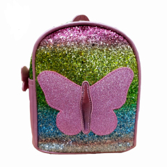 Mini Leather Sequin Kids Shoulder Wallet Backpack