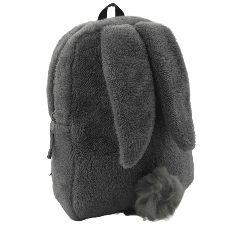 Furry Plush Rabbit Ear Backpack School Bag