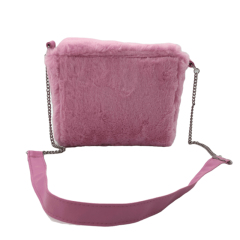 Popular Pink Faux Fur Shoulder Bags Crossbody Purse