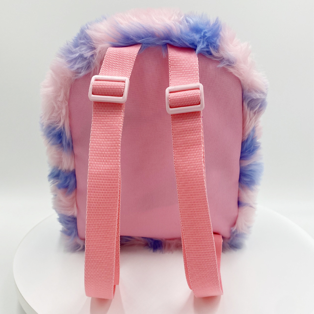 Kids Fur Plush Mochila Schoolbag with Glitter Cat Ears