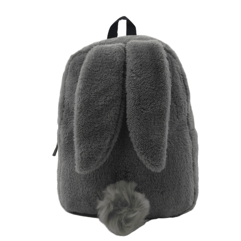 Furry Plush Rabbit Ear Backpack School Bag
