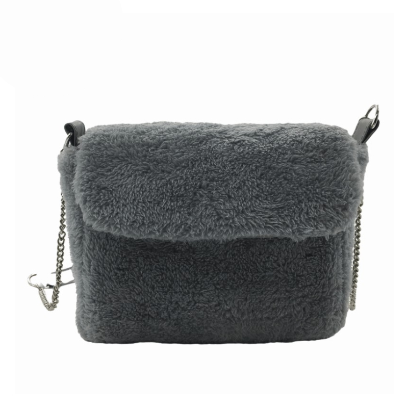 Popular Pink Faux Fur Shoulder Bags Crossbody Purse
