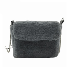 Popular Pink Faux Fur Shoulder Bags Crossbody Purse