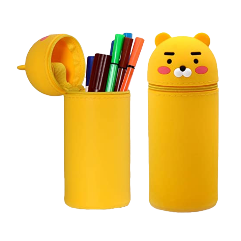 Stand Up Retractable Silicone Pencil Case Bag