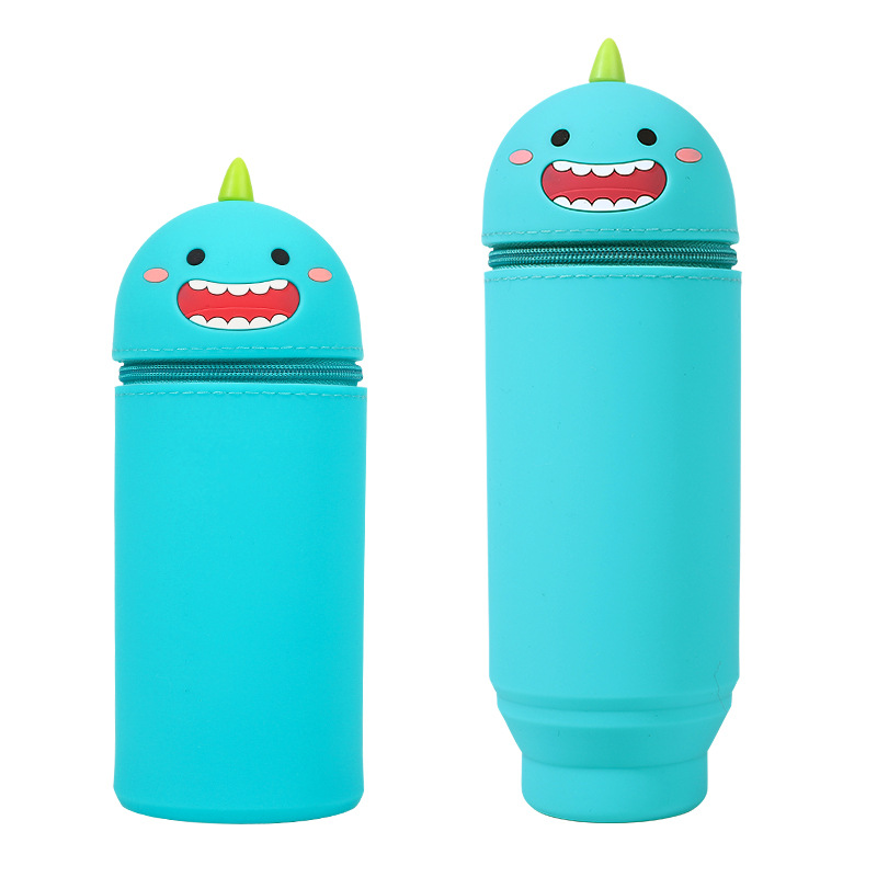 Stand Up Retractable Silicone Pencil Case Bag