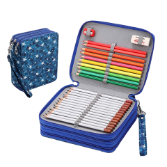 Canvas 72 Slots Handy Pencil Holders Stationery Pouch