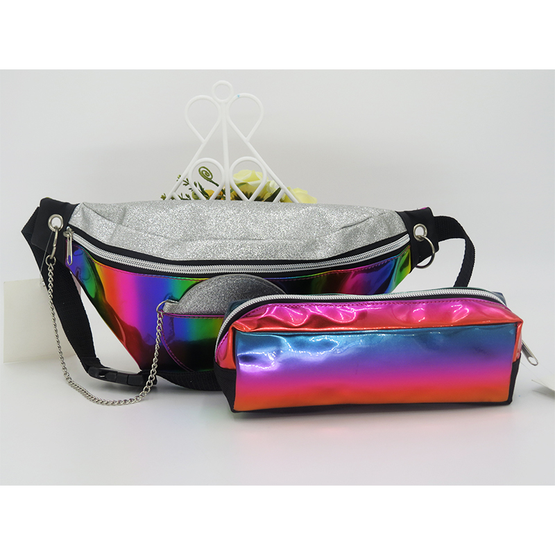 Holographic PU Belt Bag Girls Waist Bag with Mirror
